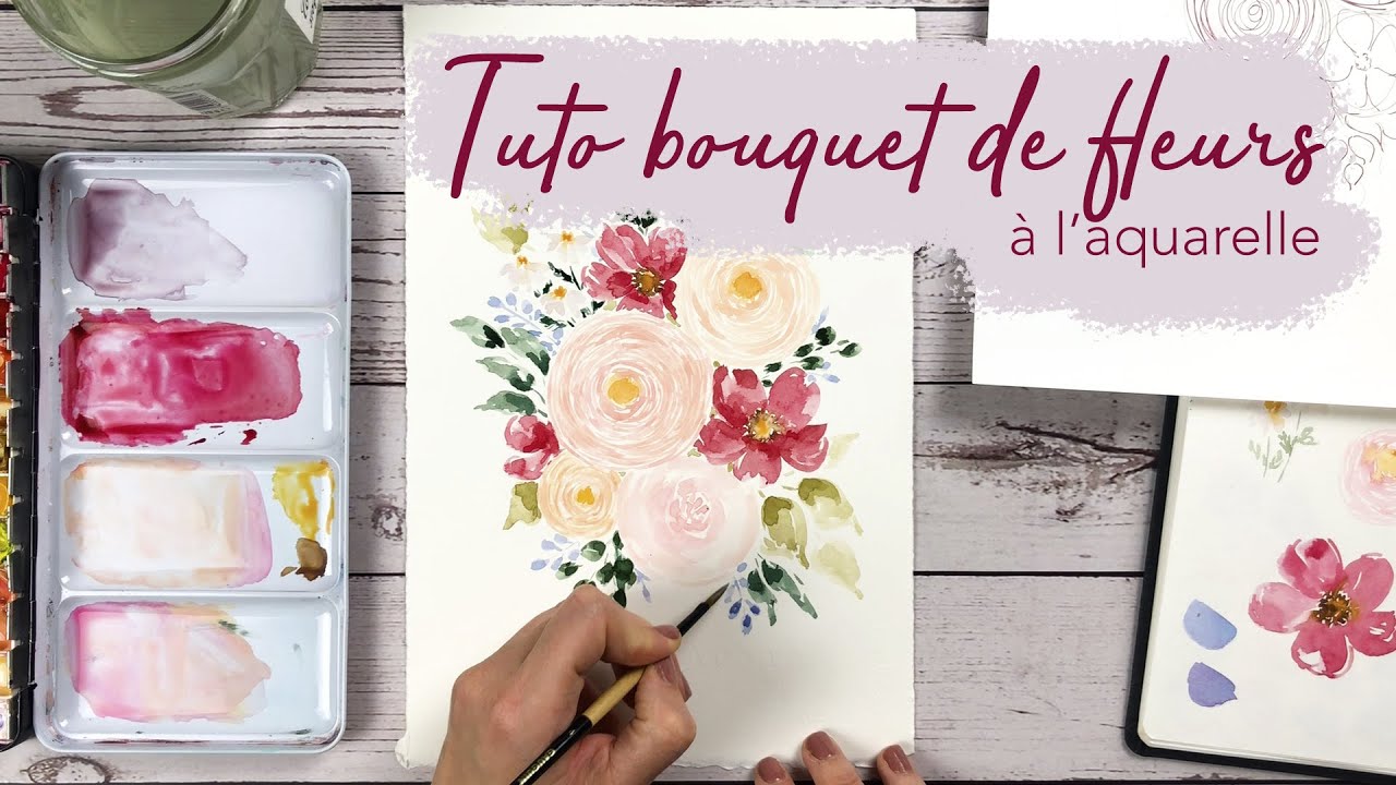 Tuto aquarelle : peindre une composition florale 💐