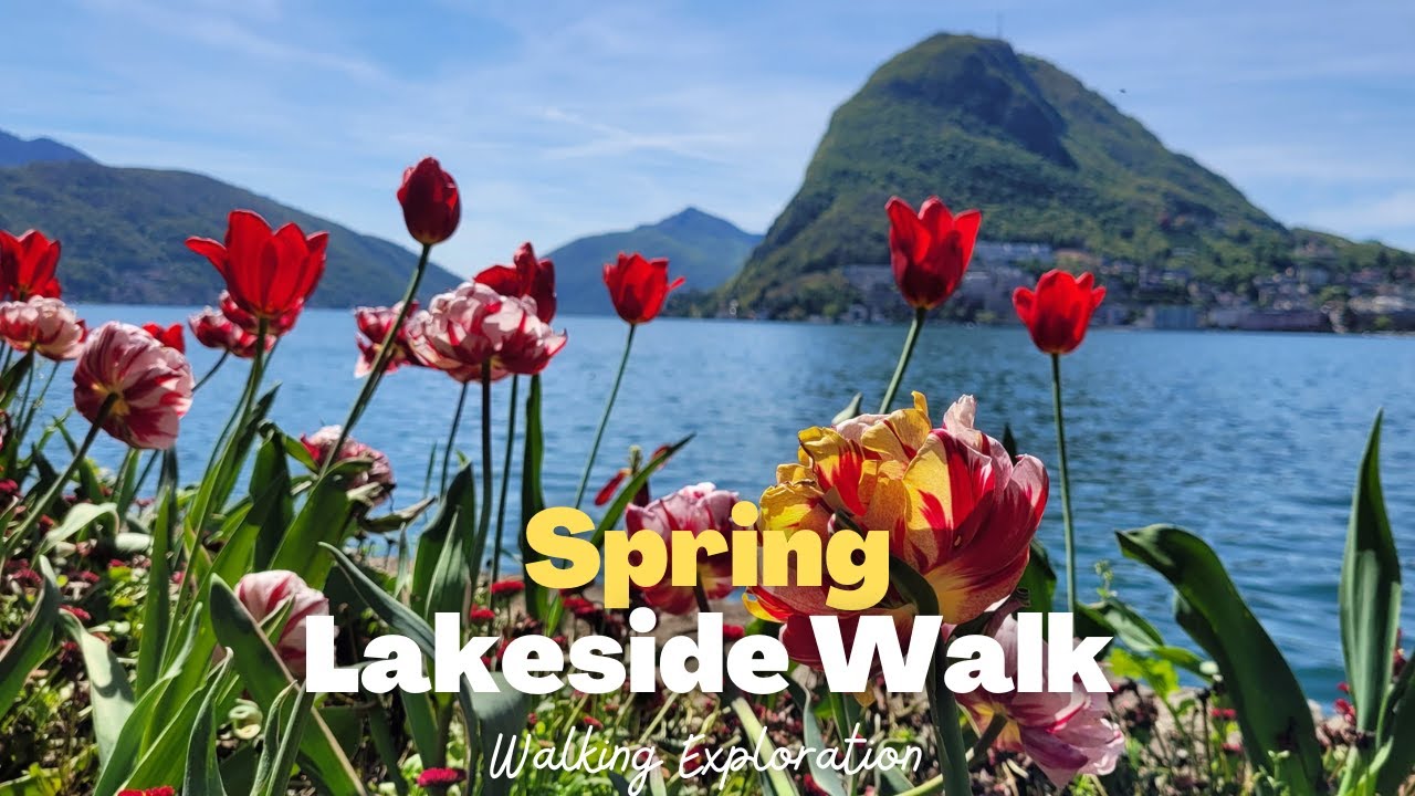 Colorful Spring Walk in the Beautiful Swiss City of Lugano 🇨🇭