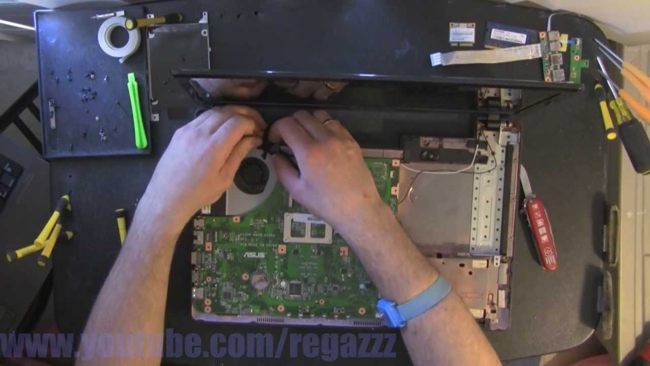 ASUS A53E  take apart video, disassemble, howto open (nothing left) disassembly