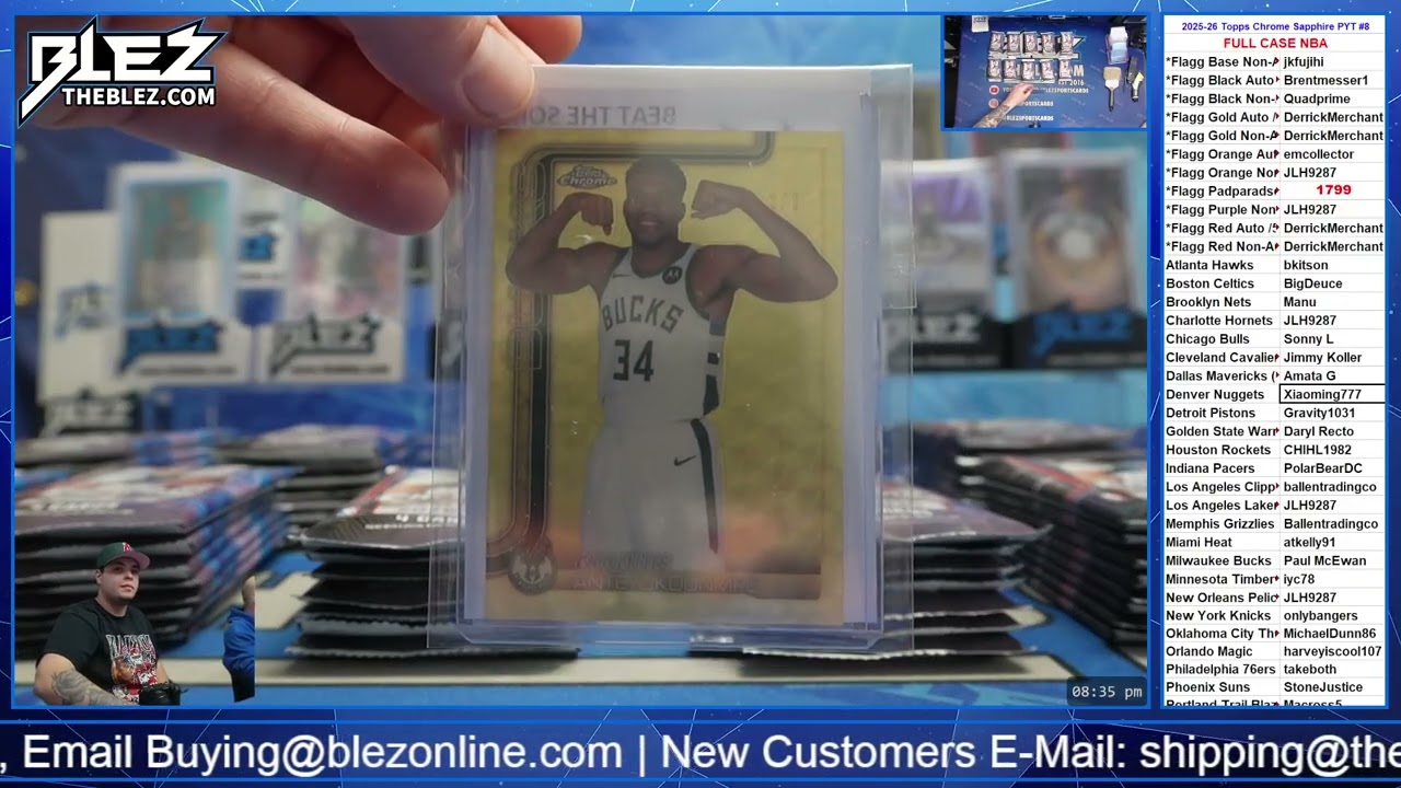 2025-2026 Topps Chrome Sapphire FULL CASE BREAK #8 Pick Your Team