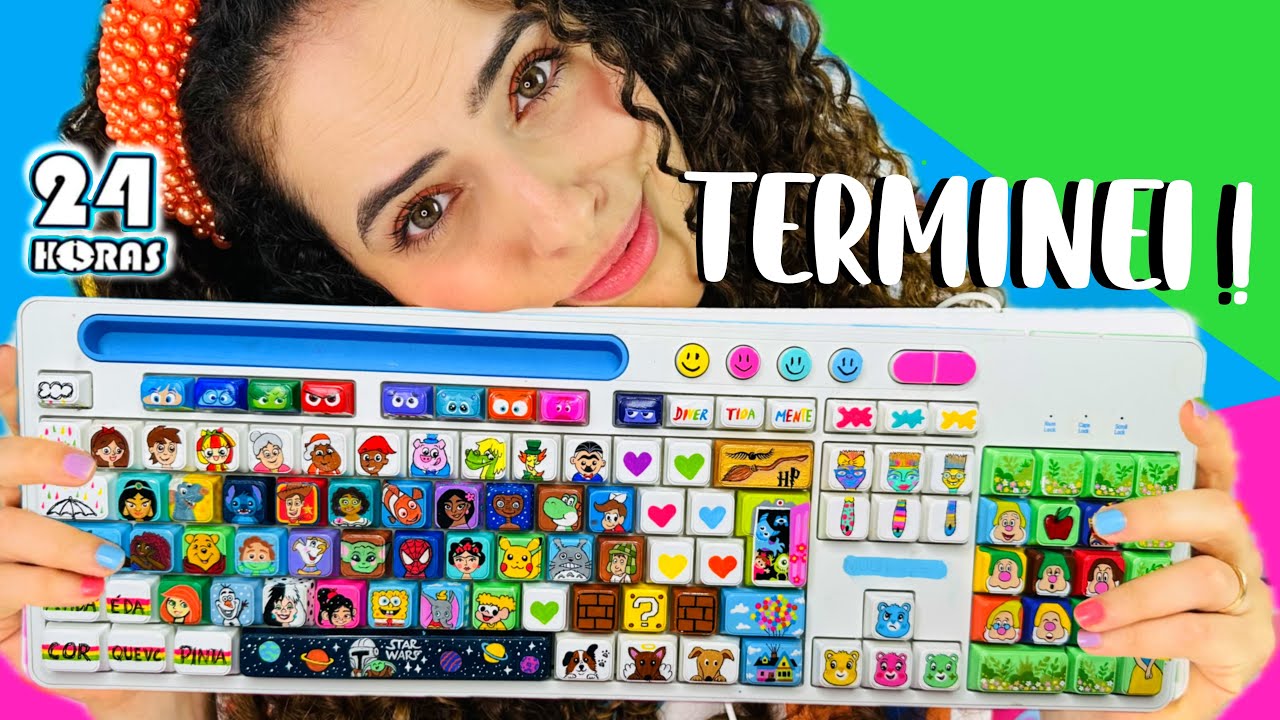 FIM! TERMINEI de PINTAR meu TECLADO! Especial 10 anos de canal! Paula Stephania