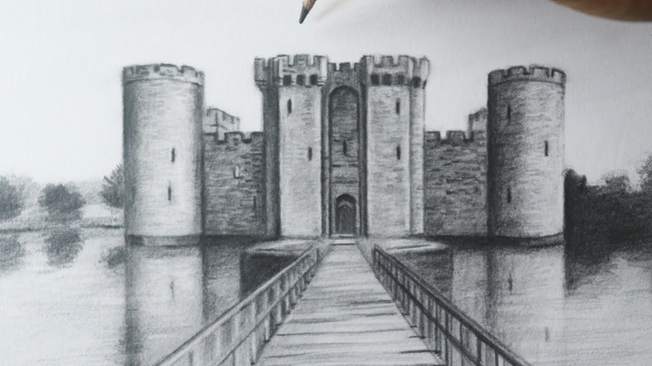 Como desenhar um CASTELO ( Bodiam Castle )  PASSO A PASSO narrado