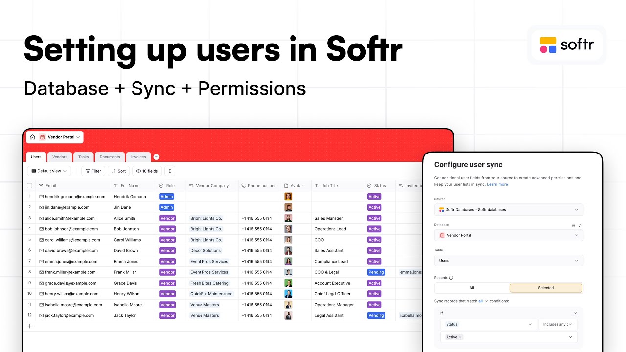 How to Setup Users in Softr: Database, Syncing & Permissions