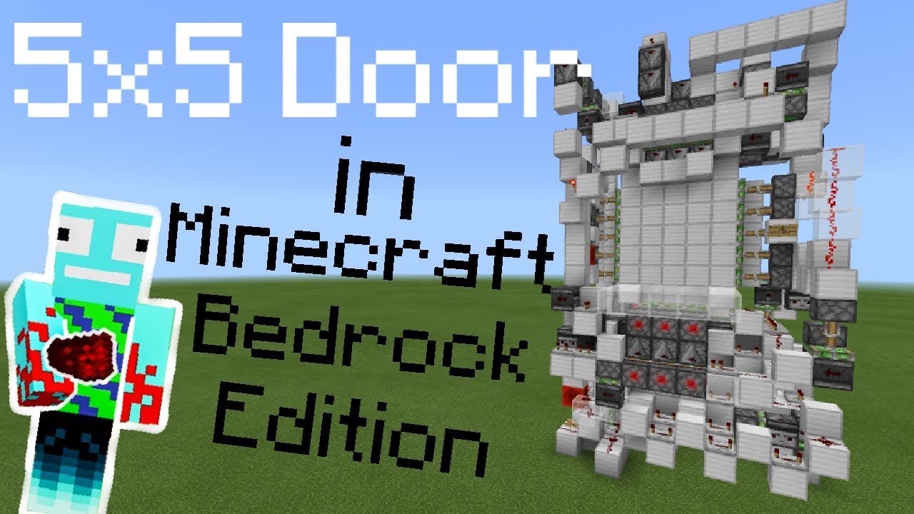 Building my FIRST 5x5 Piston Door on Minecraft Bedrock!