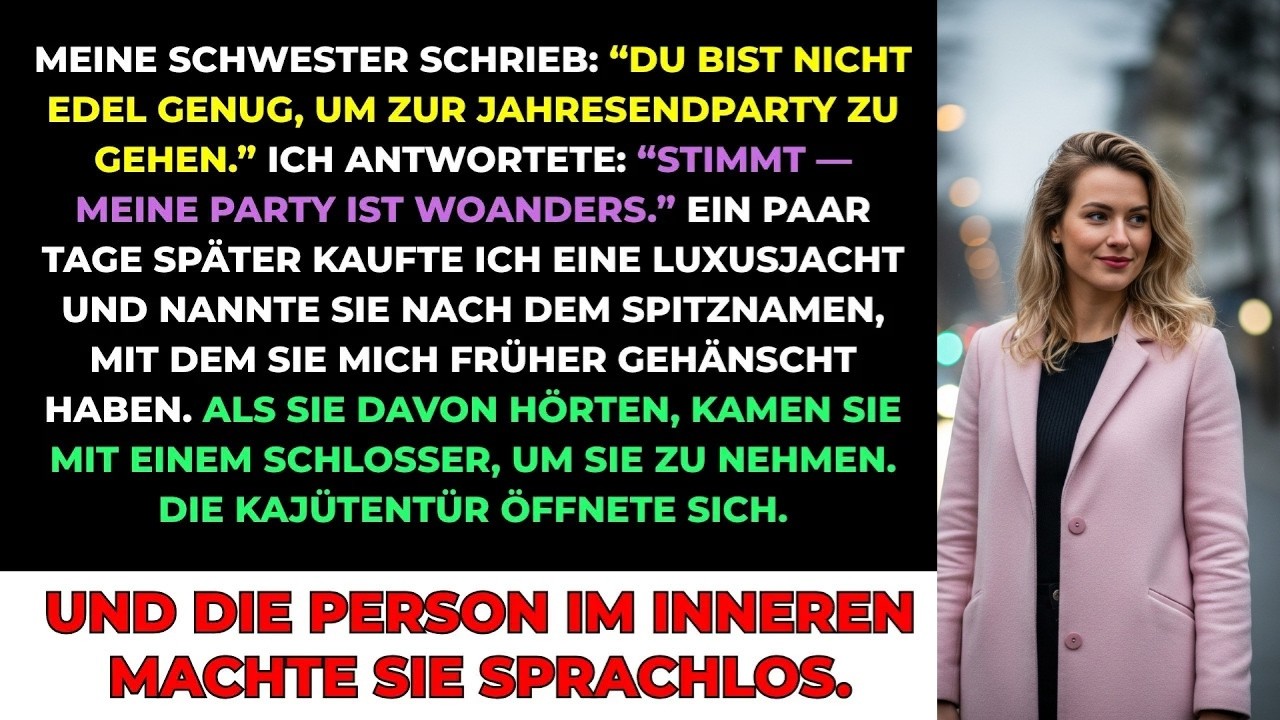 Meine Schwester： ＂Du Bist Nicht Edel Genug Für Die Jahresendparty ＂ Ich： ＂Meine Party Ist Woande