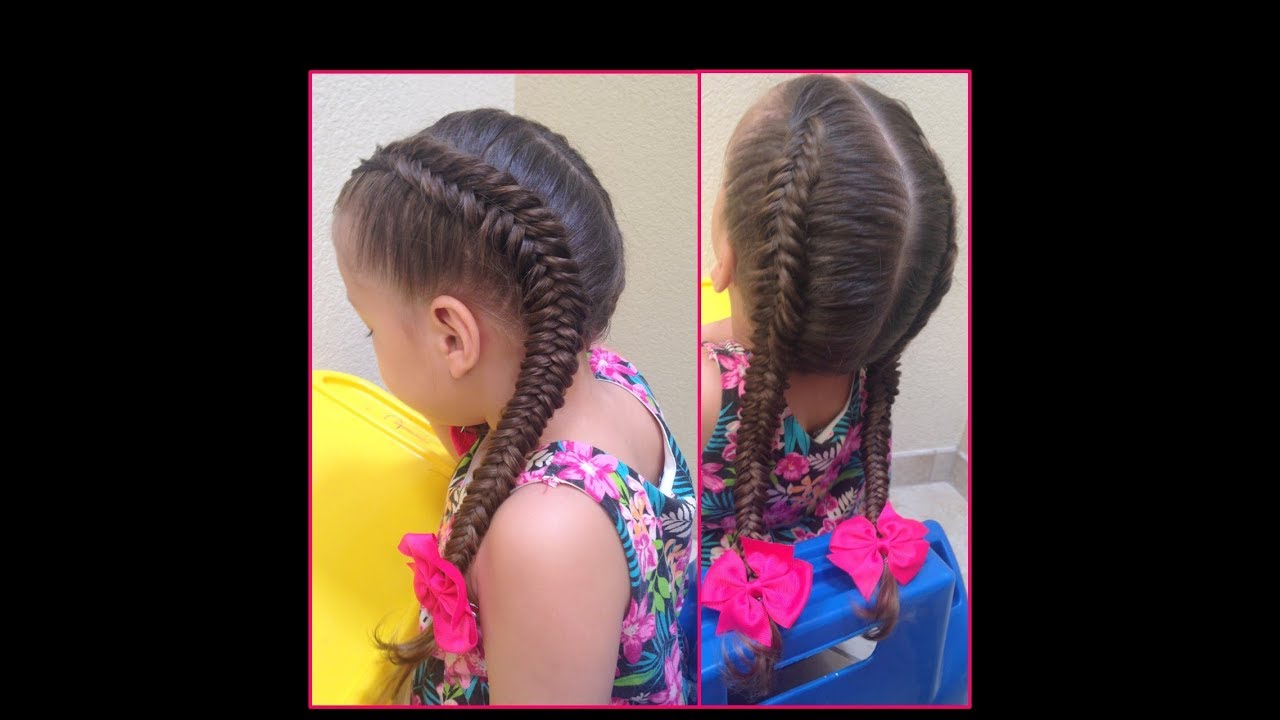 Trenza de Espiga Invertida - Dutch Fishtail Braid / Peinado para niña - Hairstyle for Girl