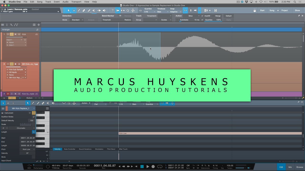 3 разных подхода к ручной замене сэмплов в PreSonus Studio One 5