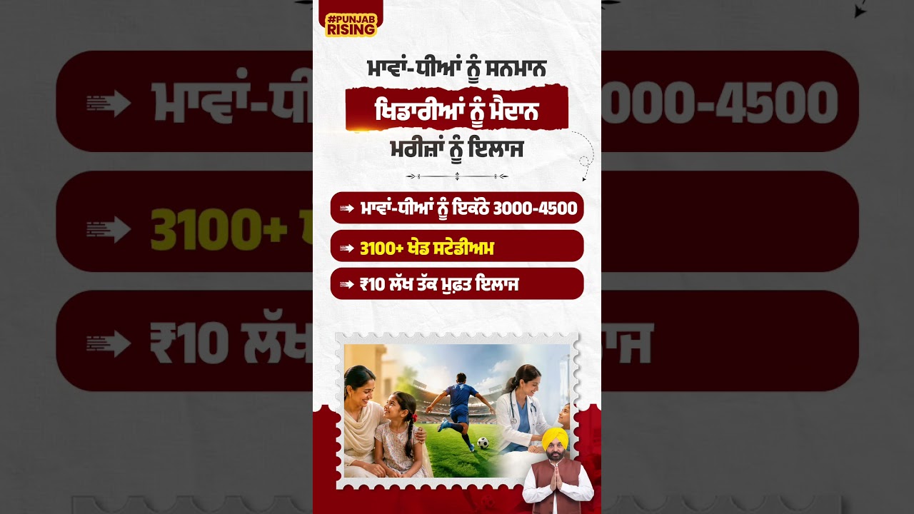 Support for mothers and daughters, fields for athletes, and free treatment for patients #bhagwant...