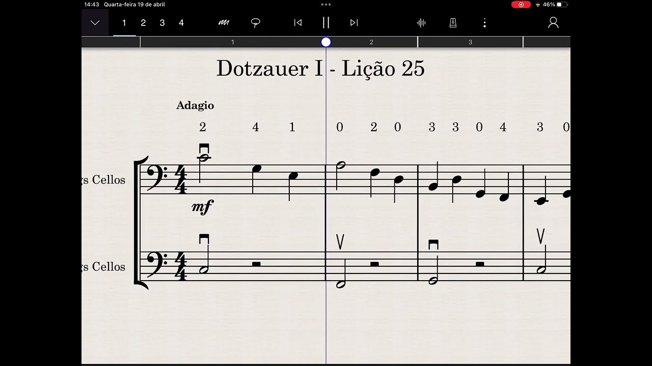Lição 25 - Dotzauer I - Cello