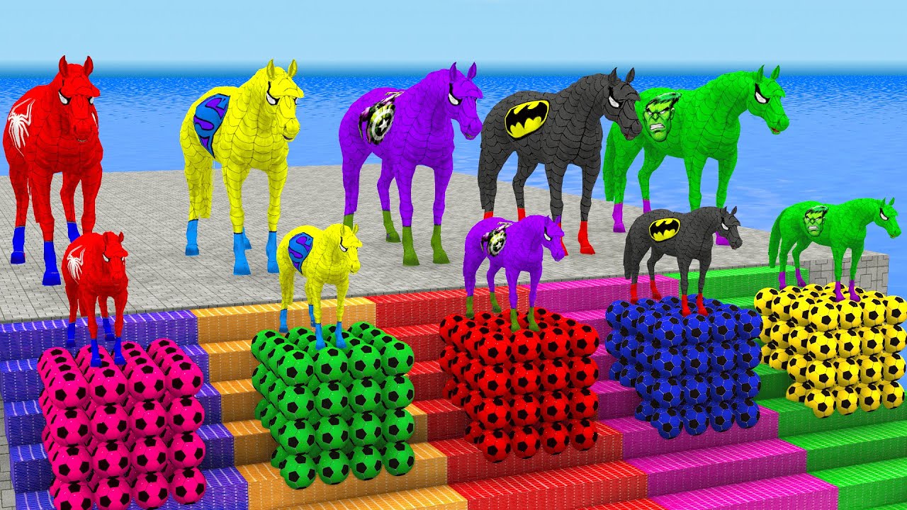 Long Slide Game With Cow Elephant Gorilla Hippopotamus Tiger - 3d Animal Game - Funny 3d Animals