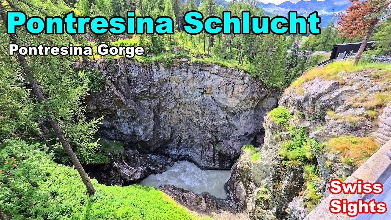 Pontresina Spectacular White Water Gorge Switzerland 4K