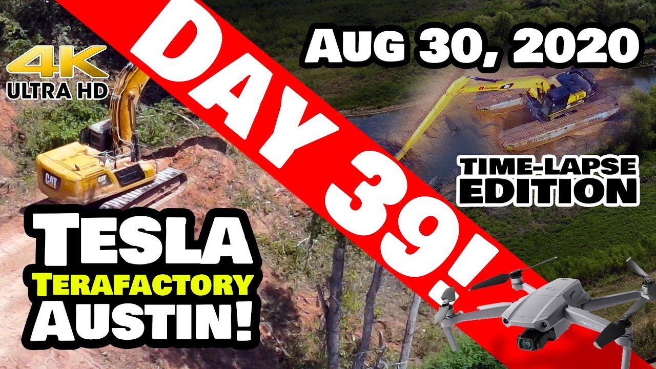 Tesla Gigafactory Austin 4K 8/30/20 - Tesla Terafactory Austin Texas - 100% TIME-LAPSE Edition!