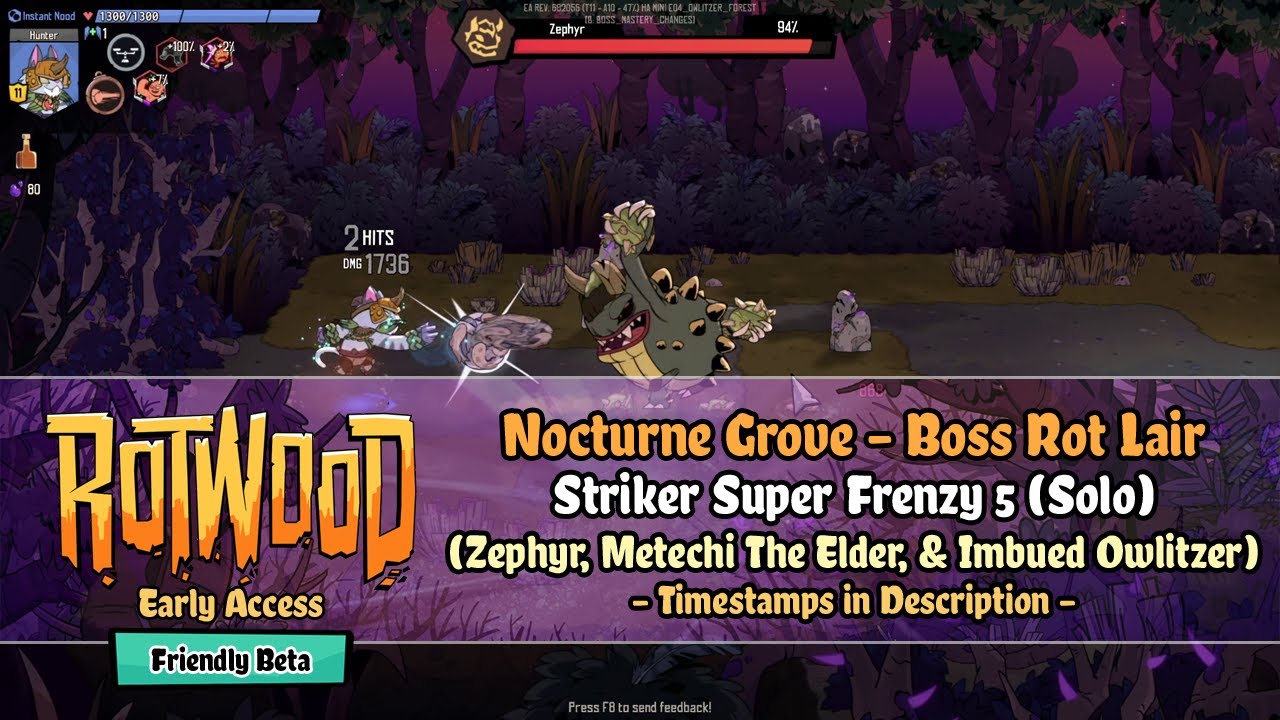 Rotwood EA | Friendly Beta - Nocturne Grove: Boss Rot Lair [Striker SF5] Solo Run (Imbued Owlitzer)