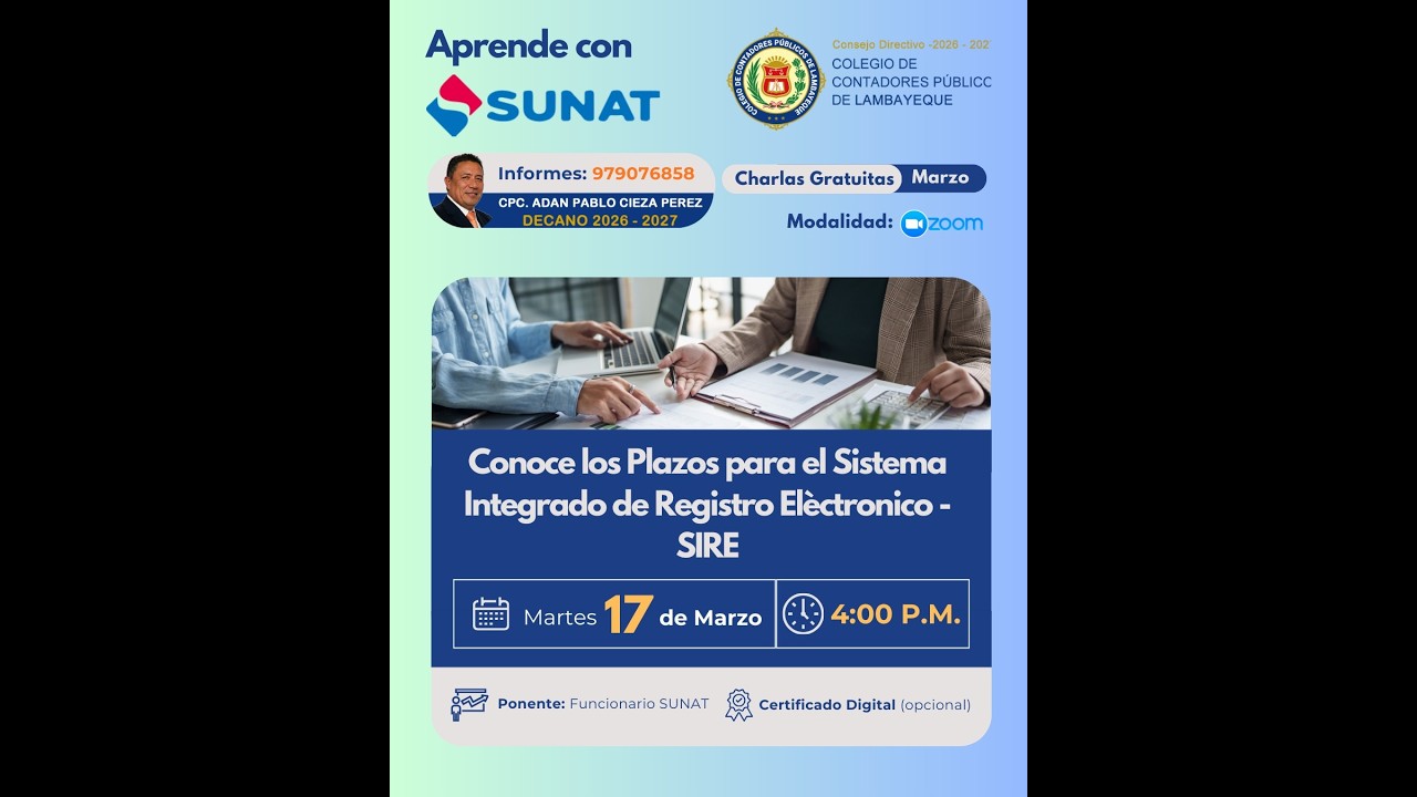 Conoce los Plazos para el Sistema Integrado de Registro Elèctronico - SIRE