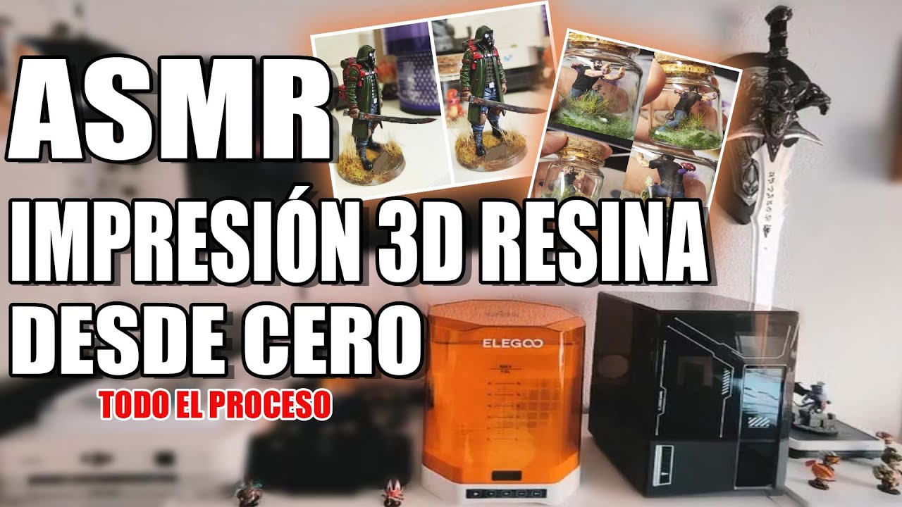 ASMR | Impresión 3D en RESINA desde CERO [Diseño, Soportes, Impresión, Lavado, Curado y Pintado)