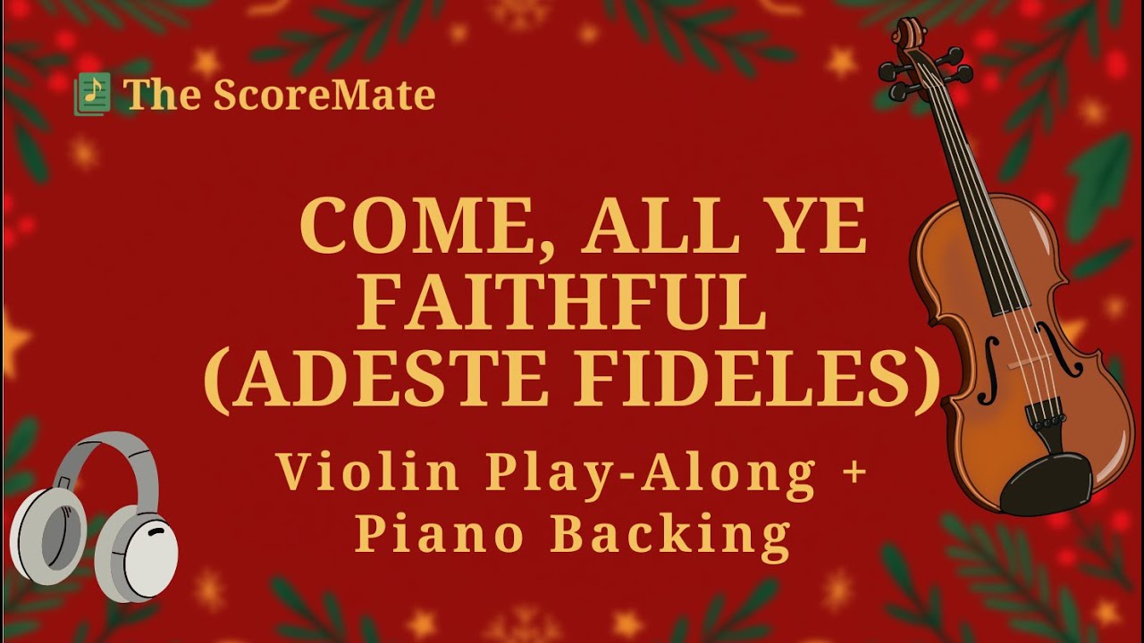 O Come, All Ye Faithful | Violin Play Along + Piano Backing Track