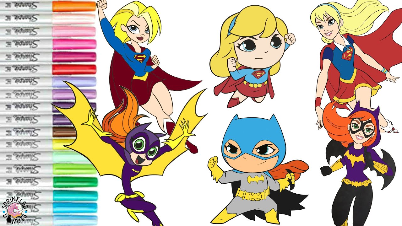 Supergirl and Batgirl Coloring Book Pages as DC Super Friends and DC Super Hero Girls