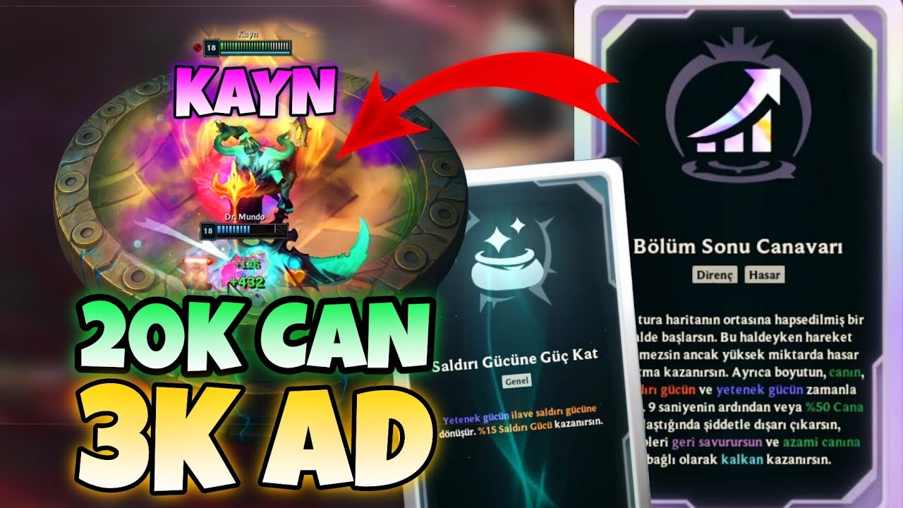 20K CAN 3K AD DARKİN KAYN - LOL ARENA MODU