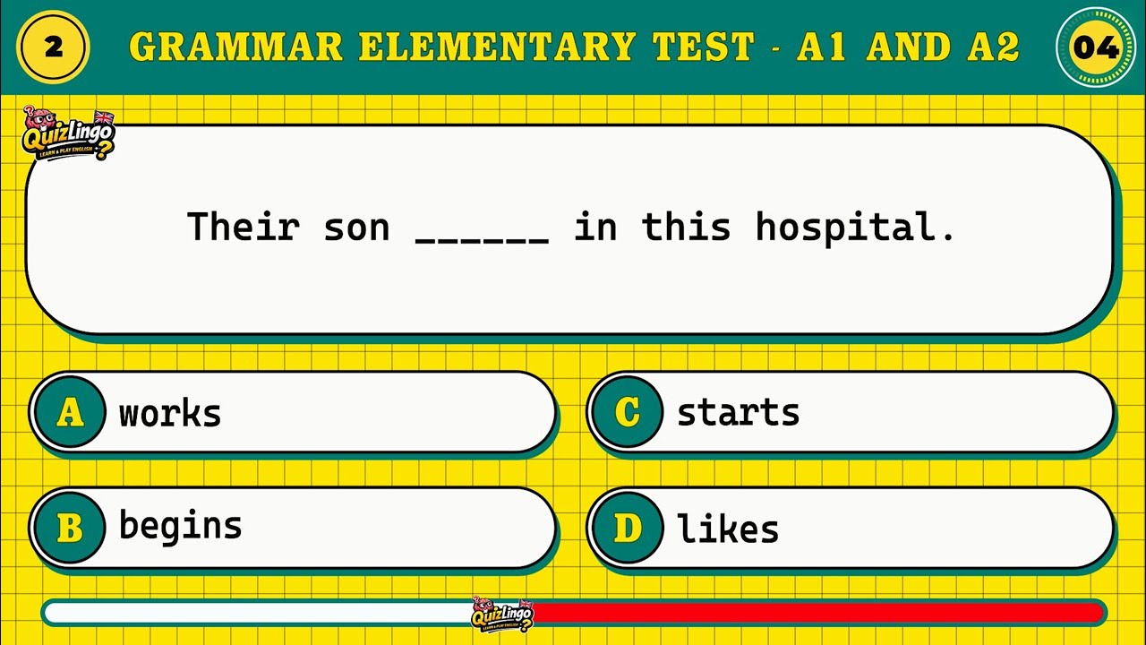 Test Your English! A1–A2 Grammar Quiz with 101 Questions #2