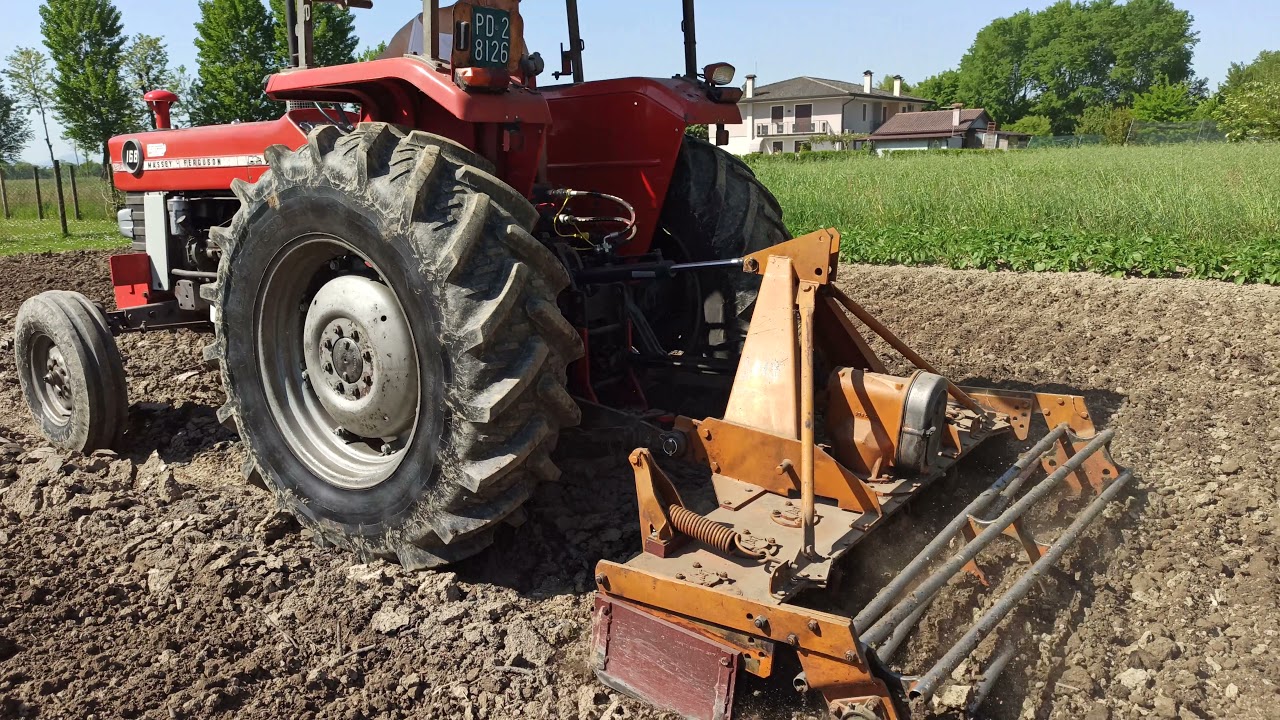 Massey Ferguson 168 power harrowing  |  fresatura per orto/mais da polenta