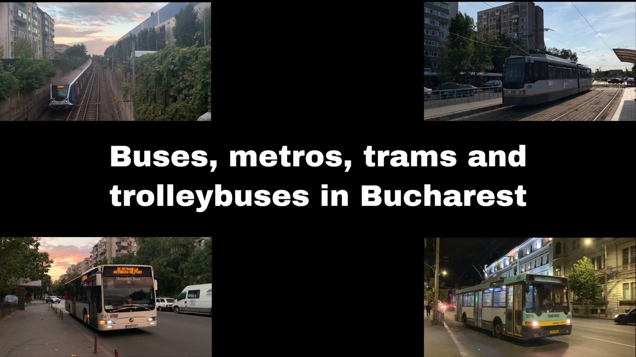 Buses, metros, trolleybuses and trams in Bucharest (august 2021)