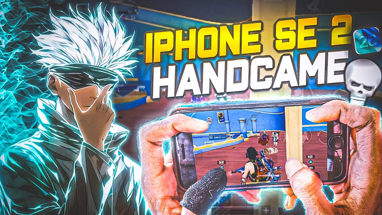 OMG🔥iPHONE SE 2⚡️PUBG HANDCAME‼️| Full Rush FOUR 4 FINGER CLAW + 400+GYRO😨