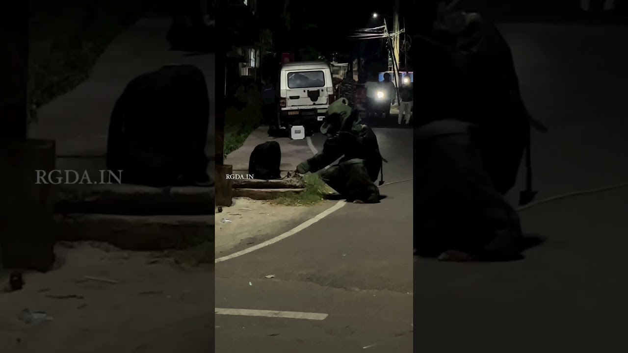 Bravery in Action The Bomb Squad Fearlessly Investigates a Suspicious Bag, Ensuring Public Safety