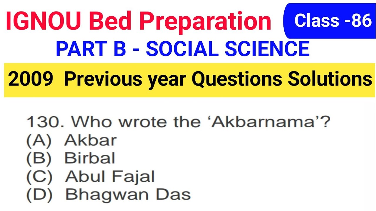 IGNOU BED social science Previous Year Questions Answer solution 2009 / IGNOU Preparation 2025