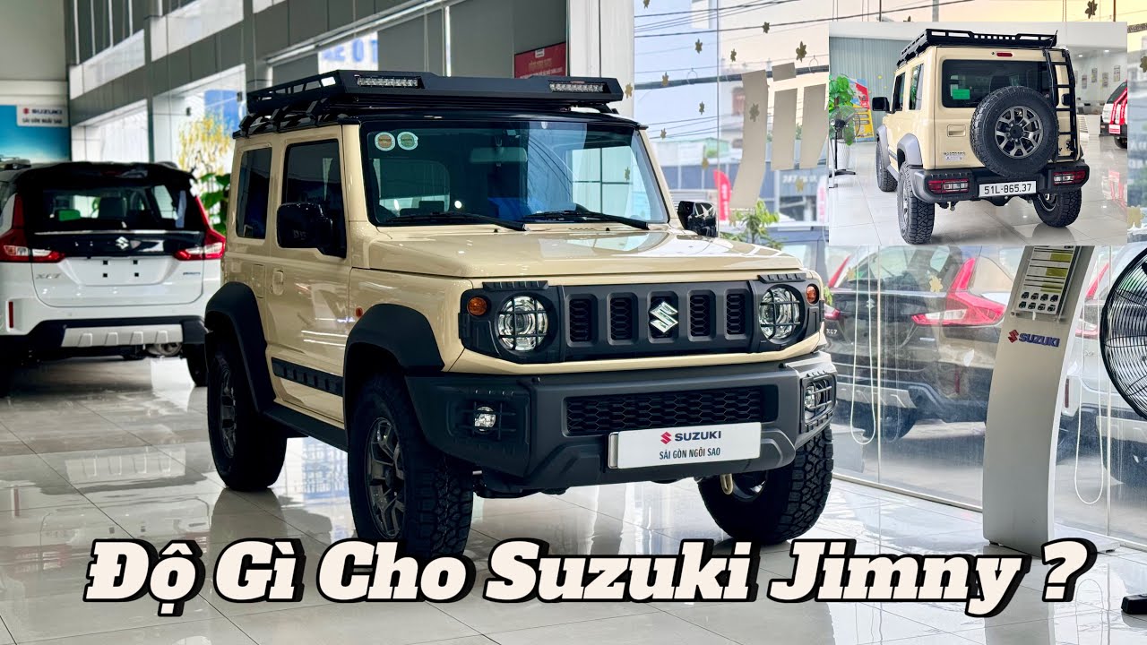 Suzuki Jimny trắng ngà đen ( 2 tone màu ) độ vỏ , giá nóc , ngoại thất,… rất đẹp | Suzuki Jimny Độ