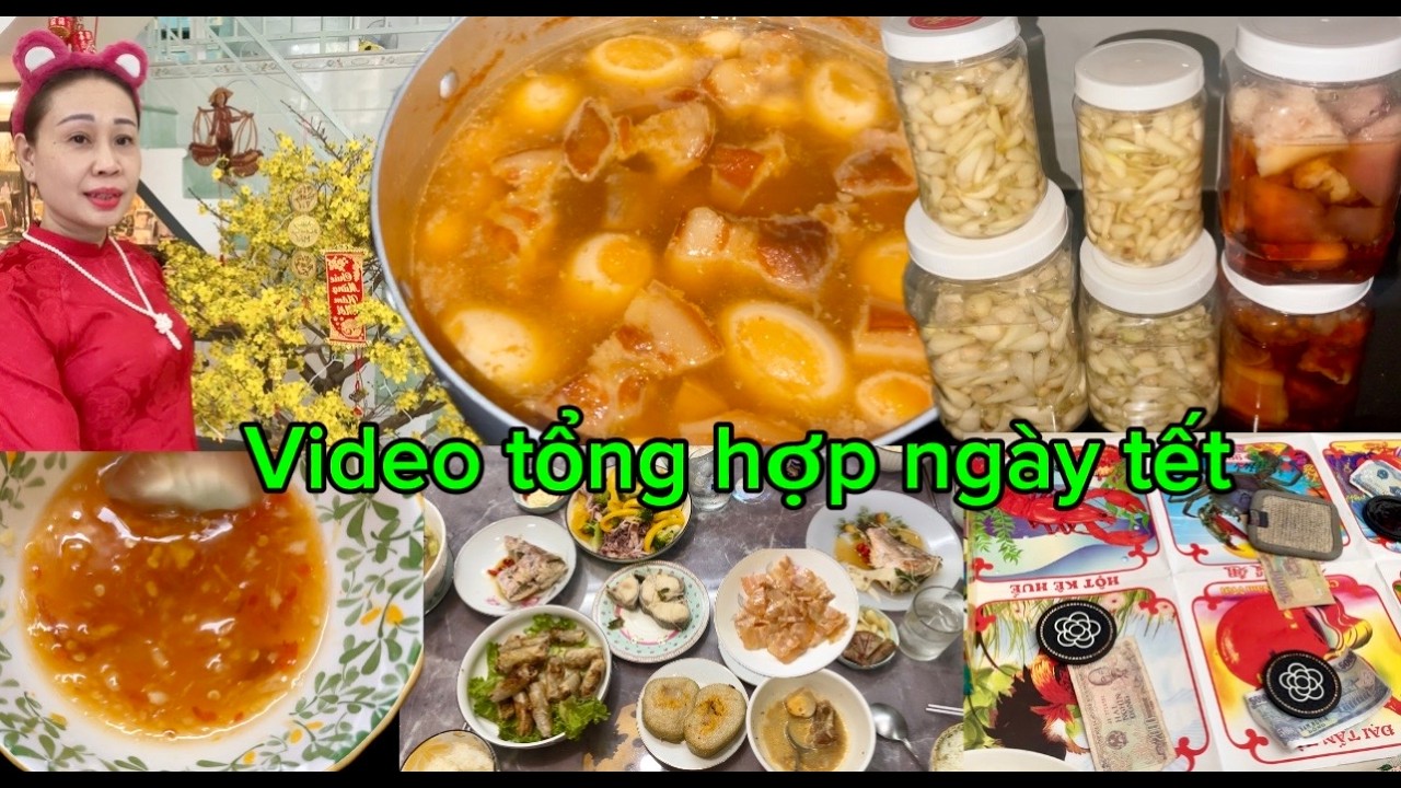 Tổng hợp video ngày tết mùng ba ăn canh chua cá biển ngon hết sảy với nồi thịt kho tàu 