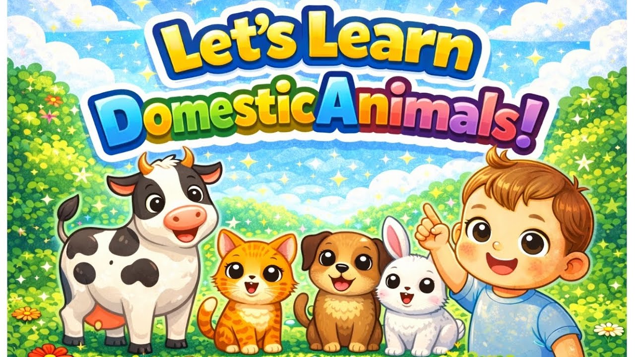 Let’s Learn Domestic Animals 🐄🐶🐈‍⬛ | Animals Around Us | Learn Animals Name