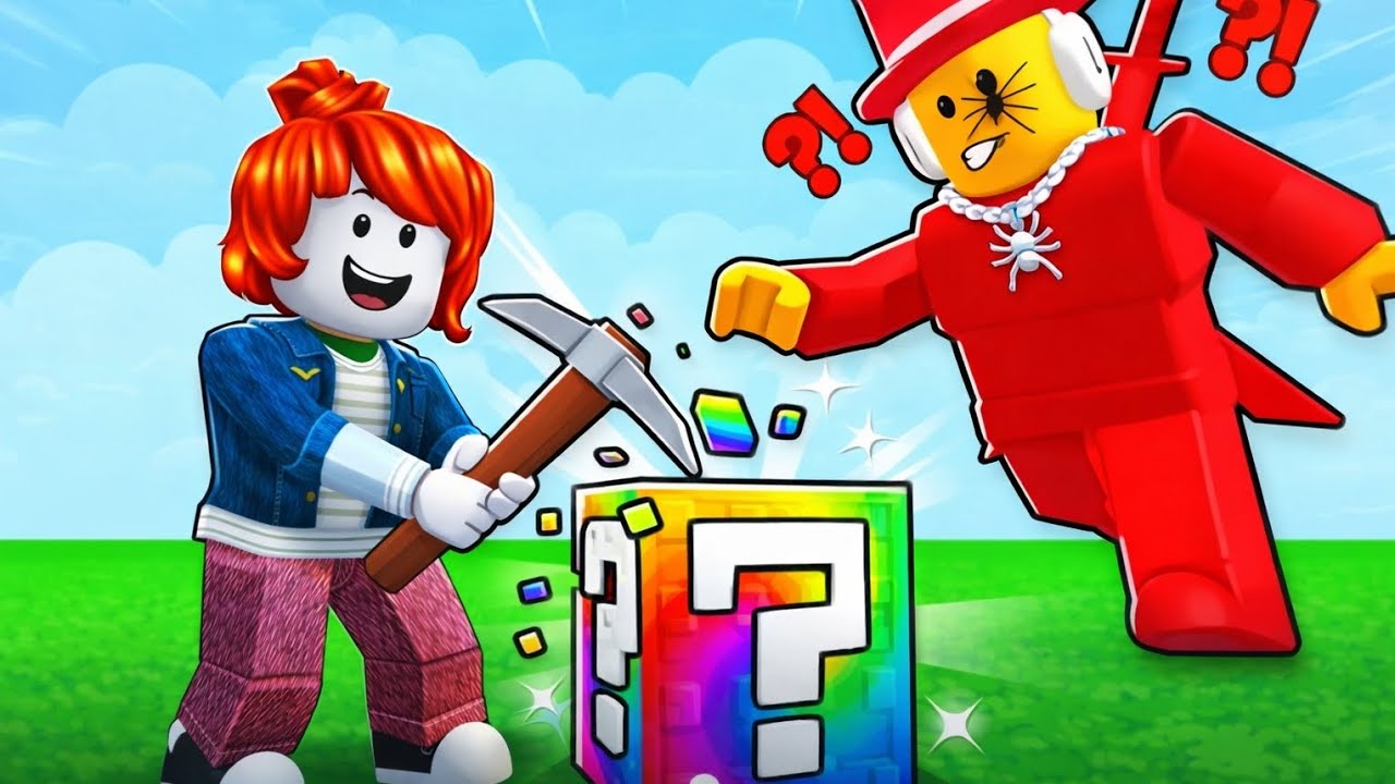QUEBRA O BLOCO DA SORTE PRA GANHAR OS BRAINROT..NO ROBLOX *Ganhei um de presente*