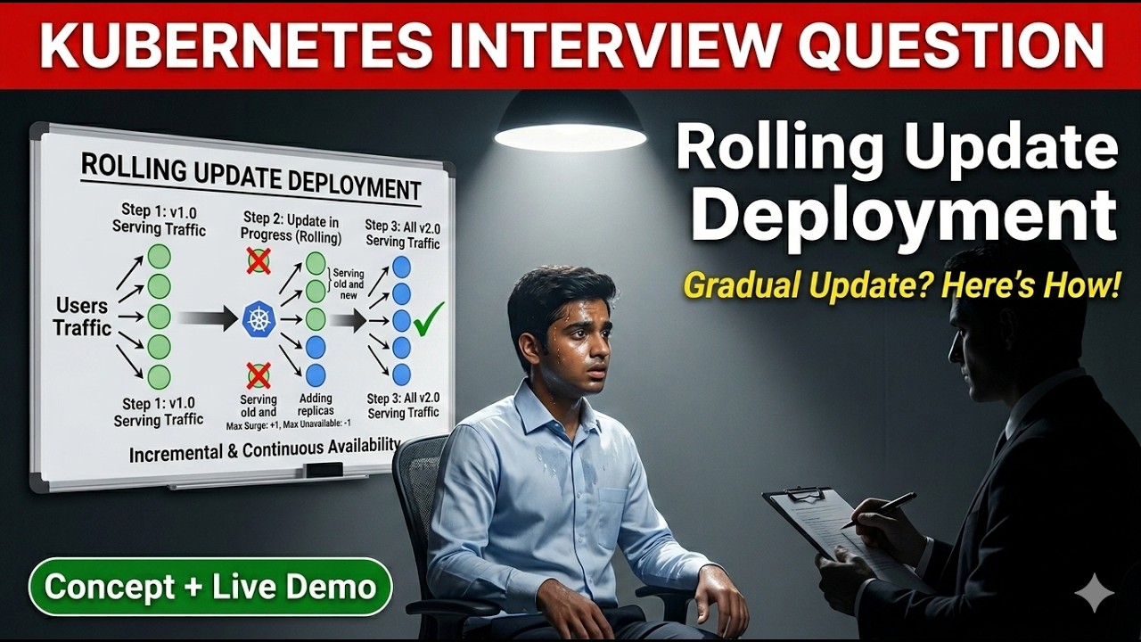 Kubernetes Interview Questions : How to implement Rolling Update? Concept + Live Demo + Rollback