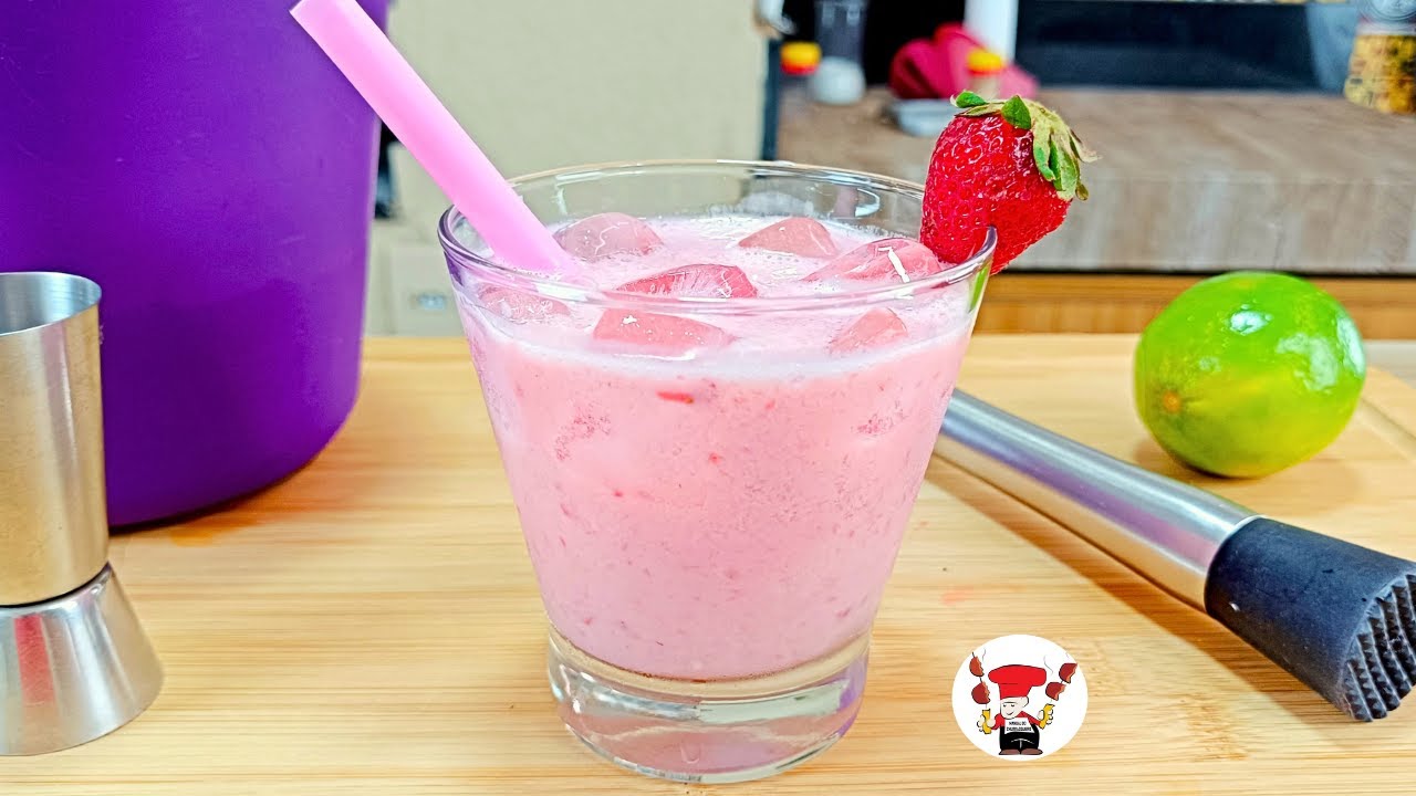 Como Fazer Batida de Morango Leite Condensado Drink sem Álcool