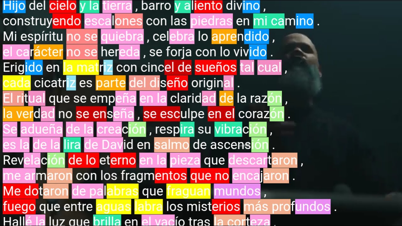 El B - Artesanal. Letra y RIMAS (Métrica - Estructura)