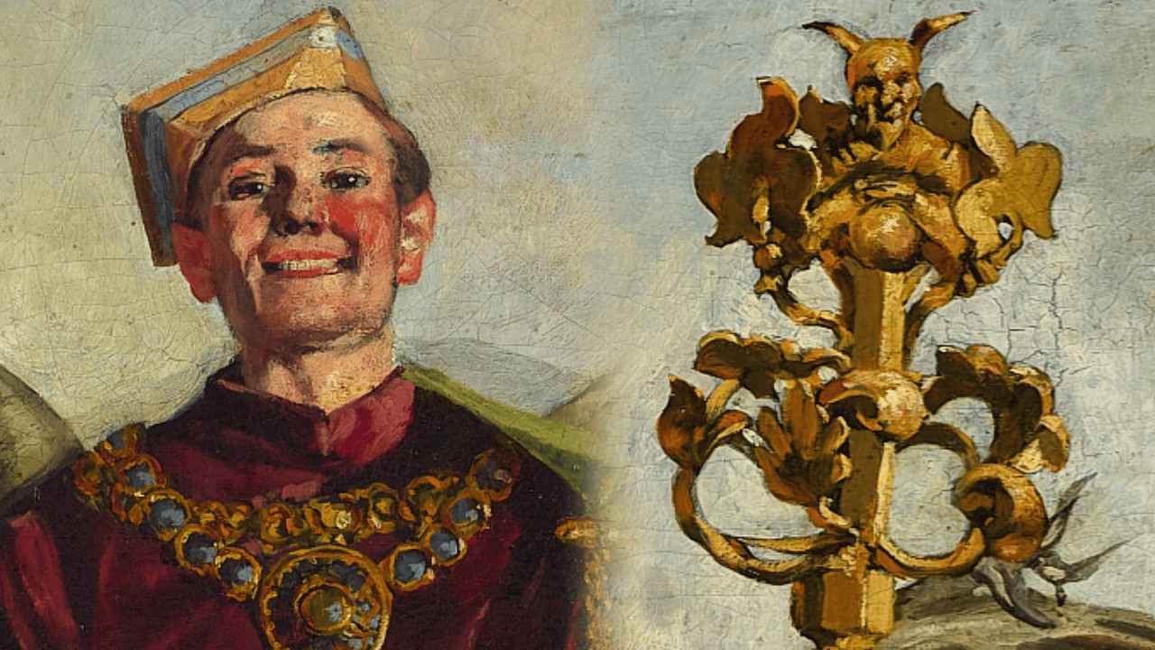 Жуткая картина, изображающая Сатану, правящего миром.