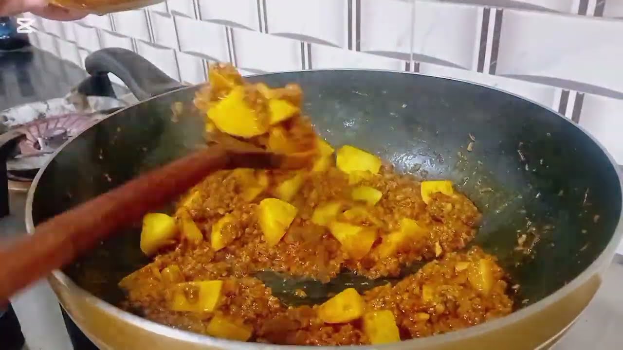 Yummy aloo qeema # homemade #