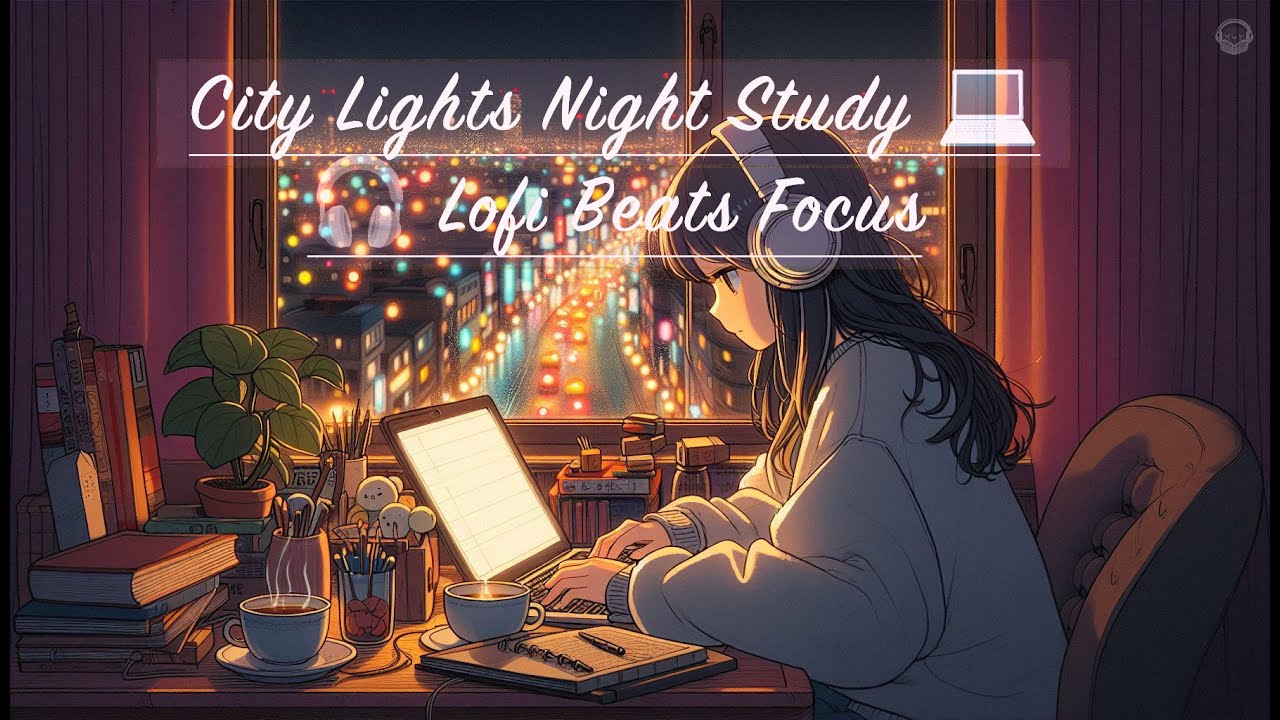 City Lights Window Study 💻 | 3 Hours of Soft Lofi Beats & Night Focus