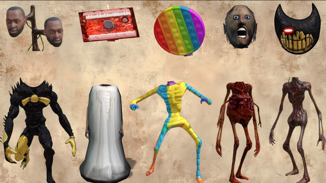 WRONG HEADS SIREN HEAD CAR, GREEN HOUSE HEAD, HOUSE HEAD, SIREN HEAD POP IT, SIREN HEAD THUNDERBOLT