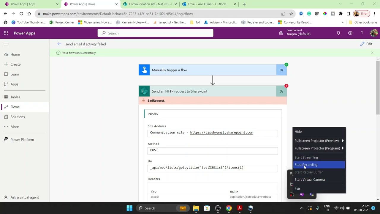 Power Automate Send Email MS Flow Activity Failed | Error Handling in Power Automate