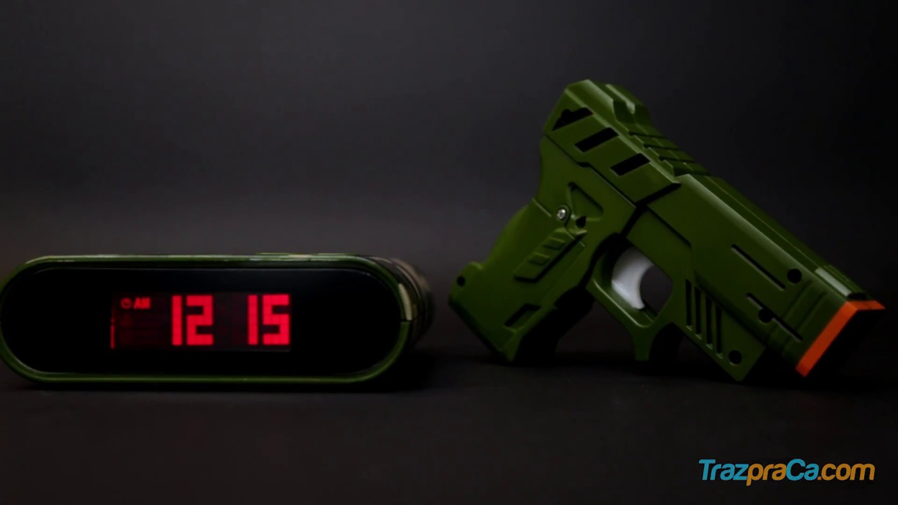Gun Alarm - Rel&oacute;gio Despertador com Tiro ao Alvo - Camuflado