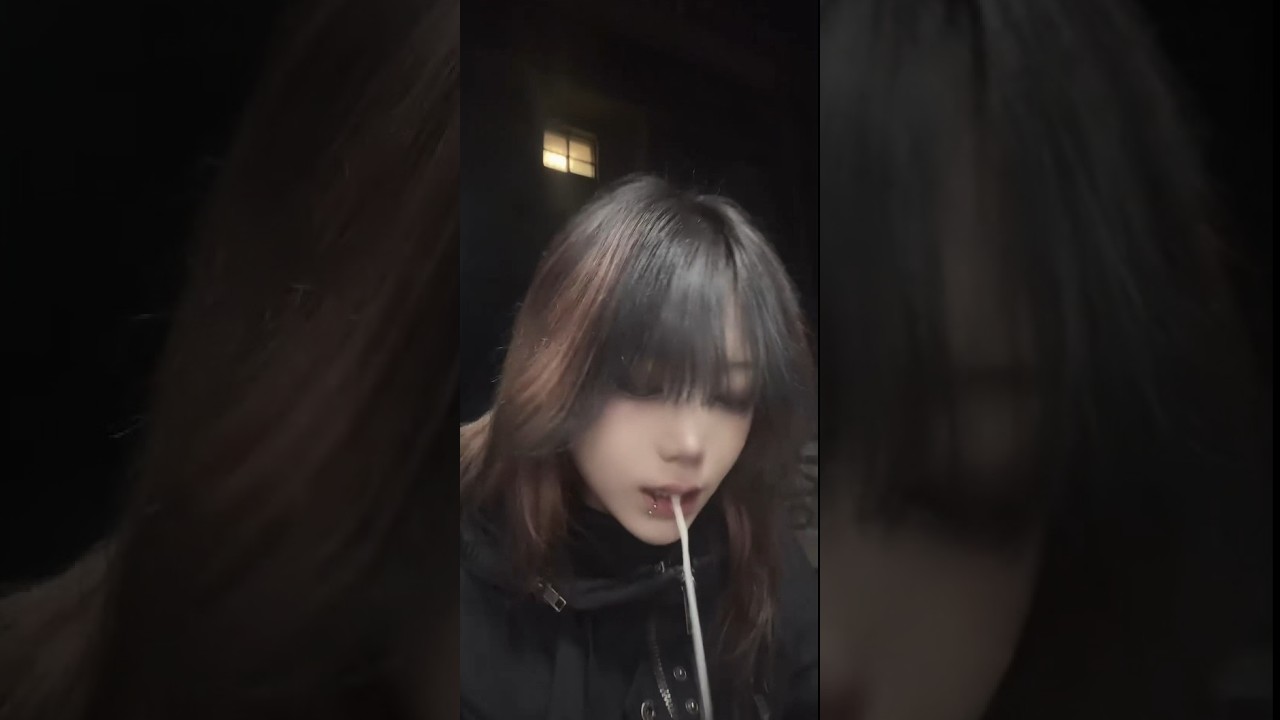 Korean emo girl smoking spitting 35
