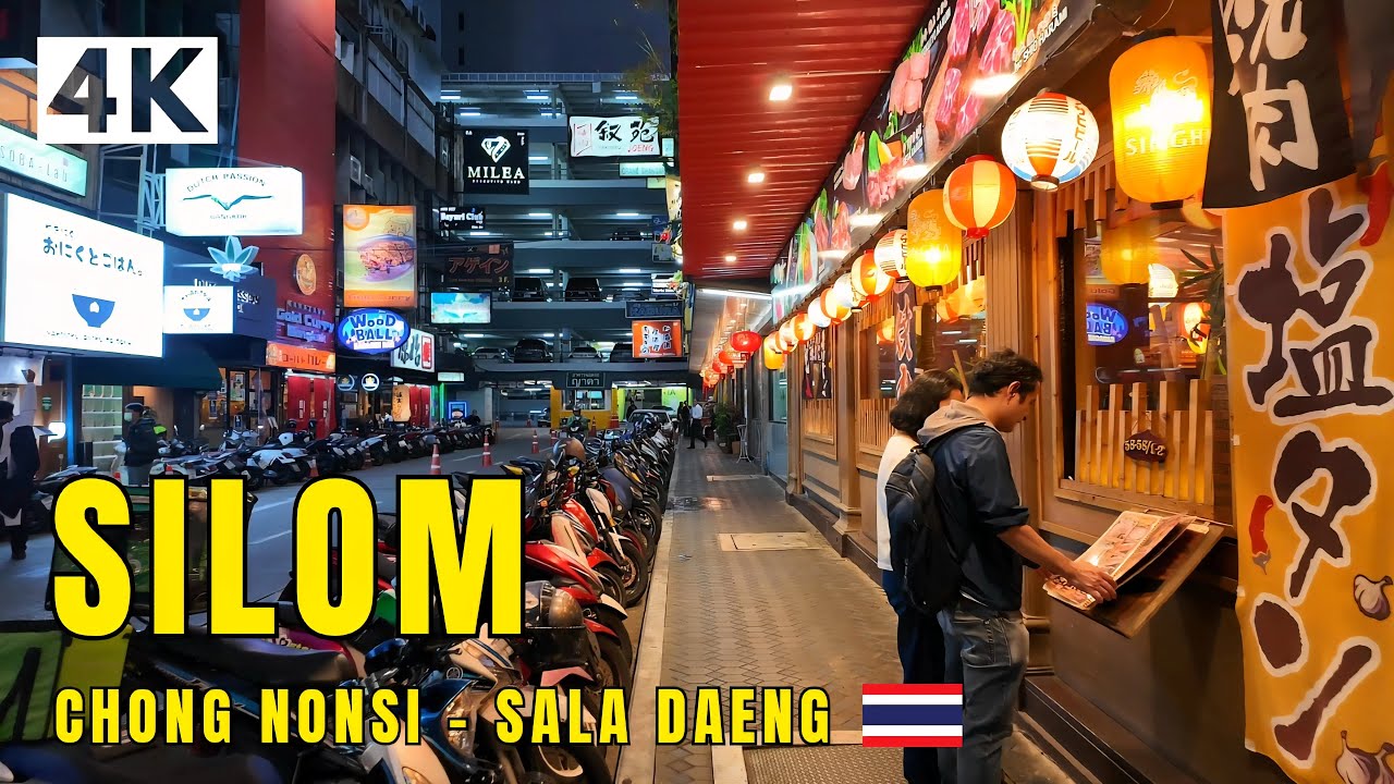 [4K] Silom Area Bangkok | Chong Nonsi - Sala Daeng 🇹🇭 Walking Tour (ASMR City Sounds)