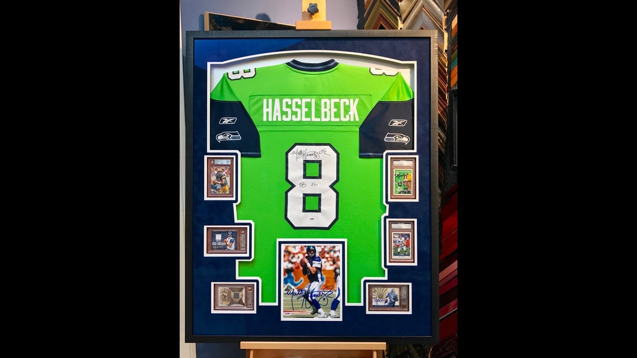 Framing a Football Jersey with 6 Graded Cards