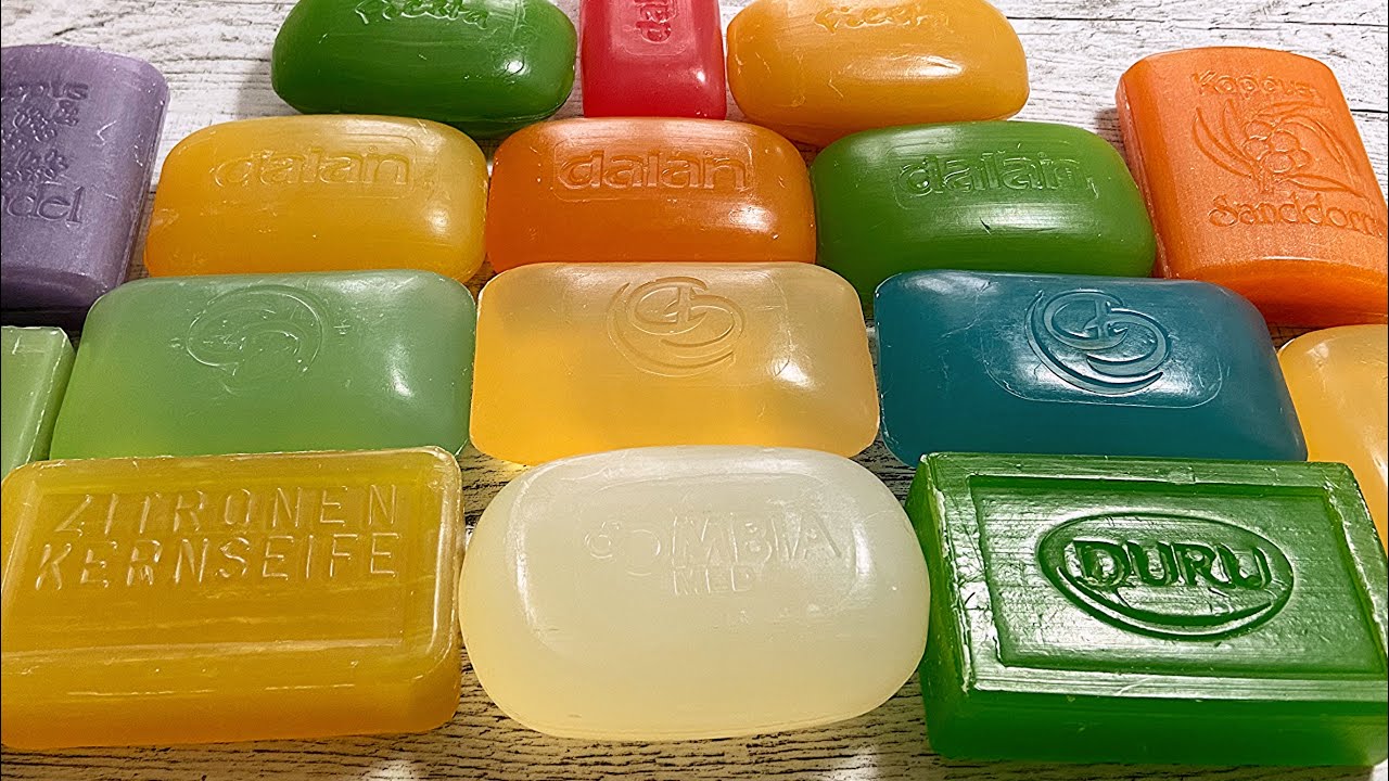 ASMR soap cutting Резка глицеринового мыла🧡