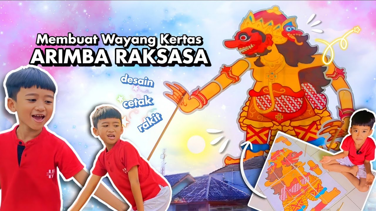 Membuat Wayang Kertas Jumbo - Bikin Wayang Buto Raksasa Raton - Jumbo Terbesar  Mudah Lucu Bagus DIY