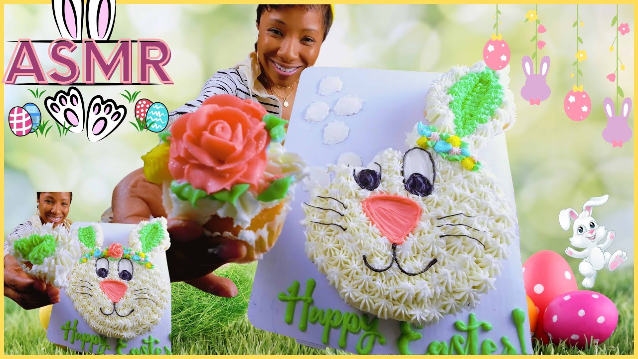 ASMR | MUKBANG CUPCAKE CAKE | EASTER