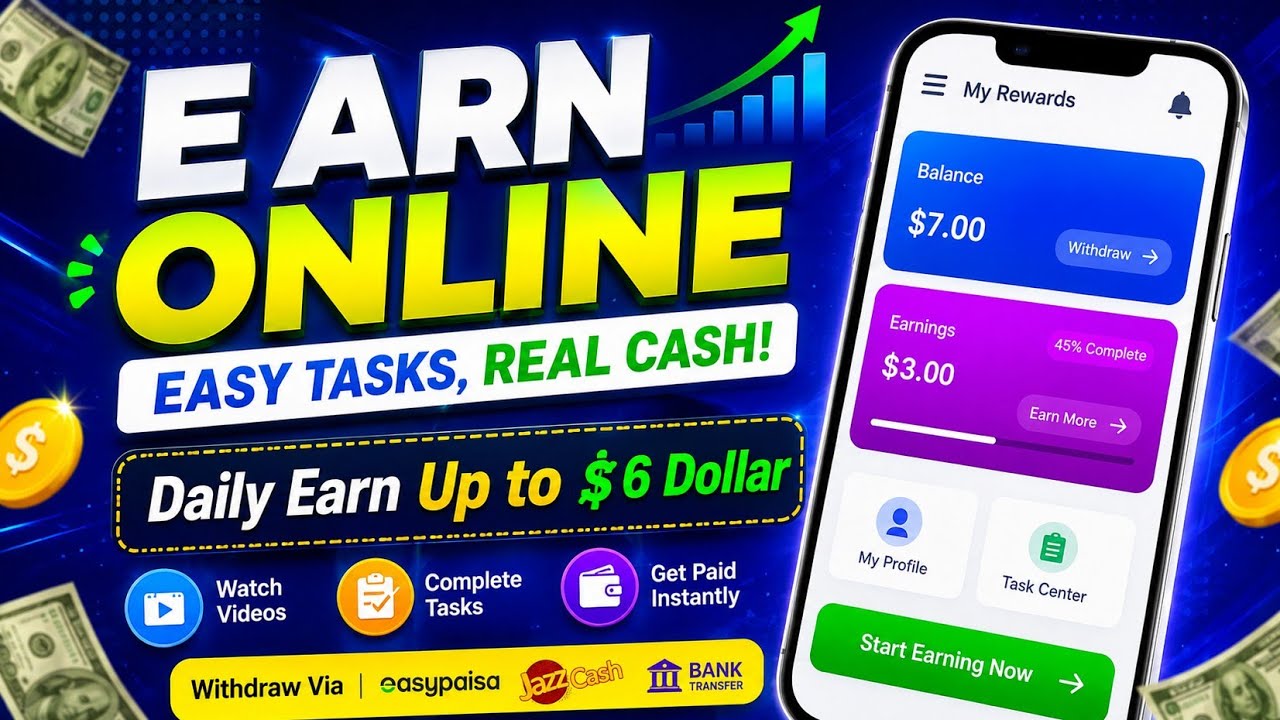 💵 Daily Earn Up To $6 | Best New Earning Website 2026 🔥 | Watch Ads & Get Paid