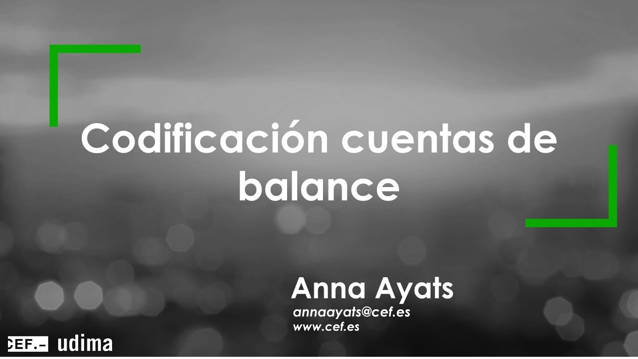 Codificación cuentas de balance