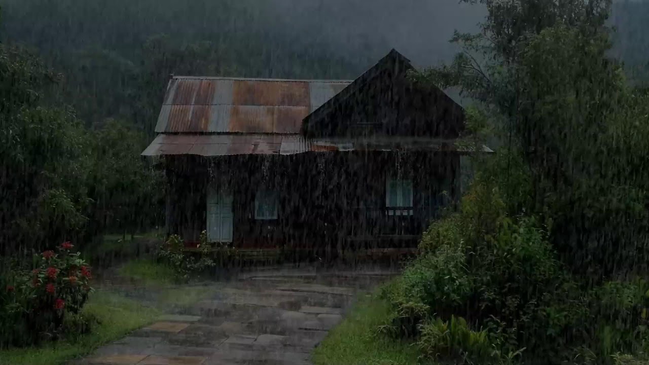Peaceful rain ambience quieting overthinking and helping body relax for deep sleep